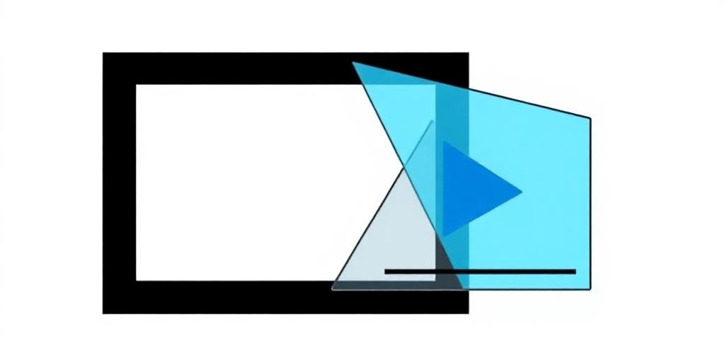 Illustrazione stilizzata di una cornice immagine e un pulsante play