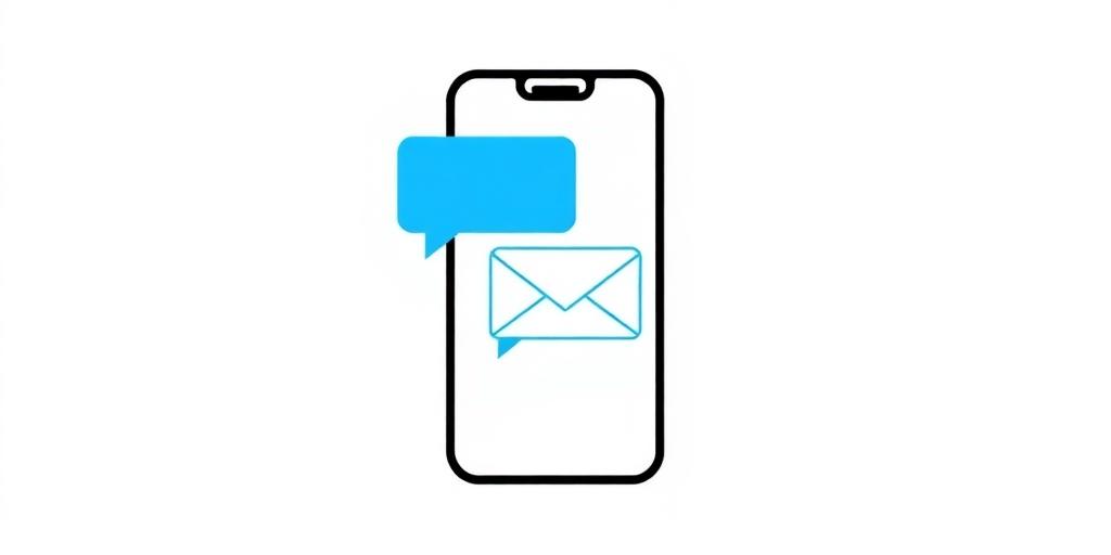 Illustrazione stilizzata di uno smartphone con post e fumetto di chat